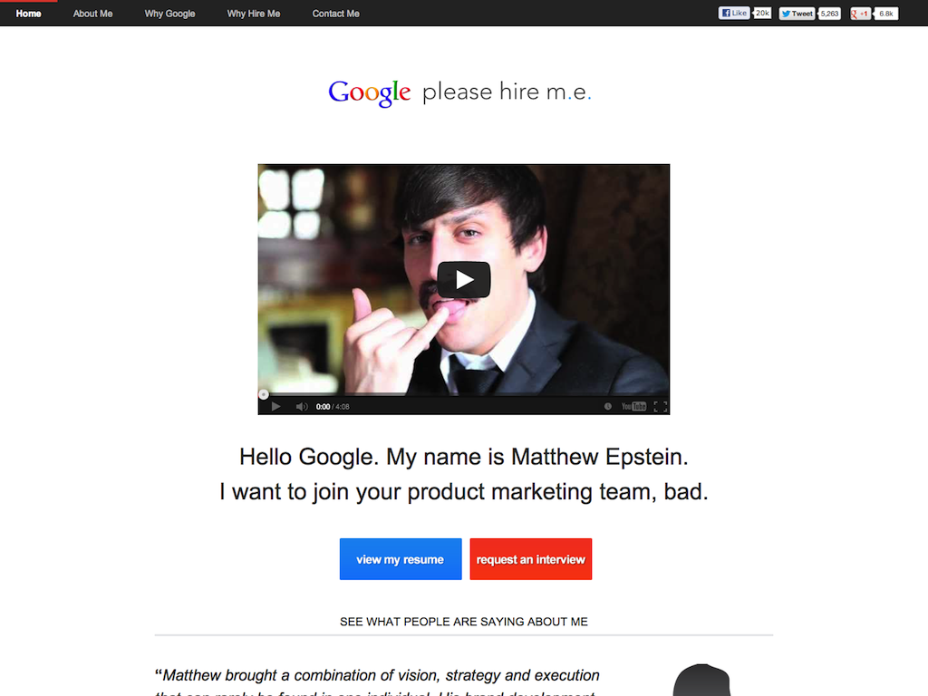 Google, please hire me. 